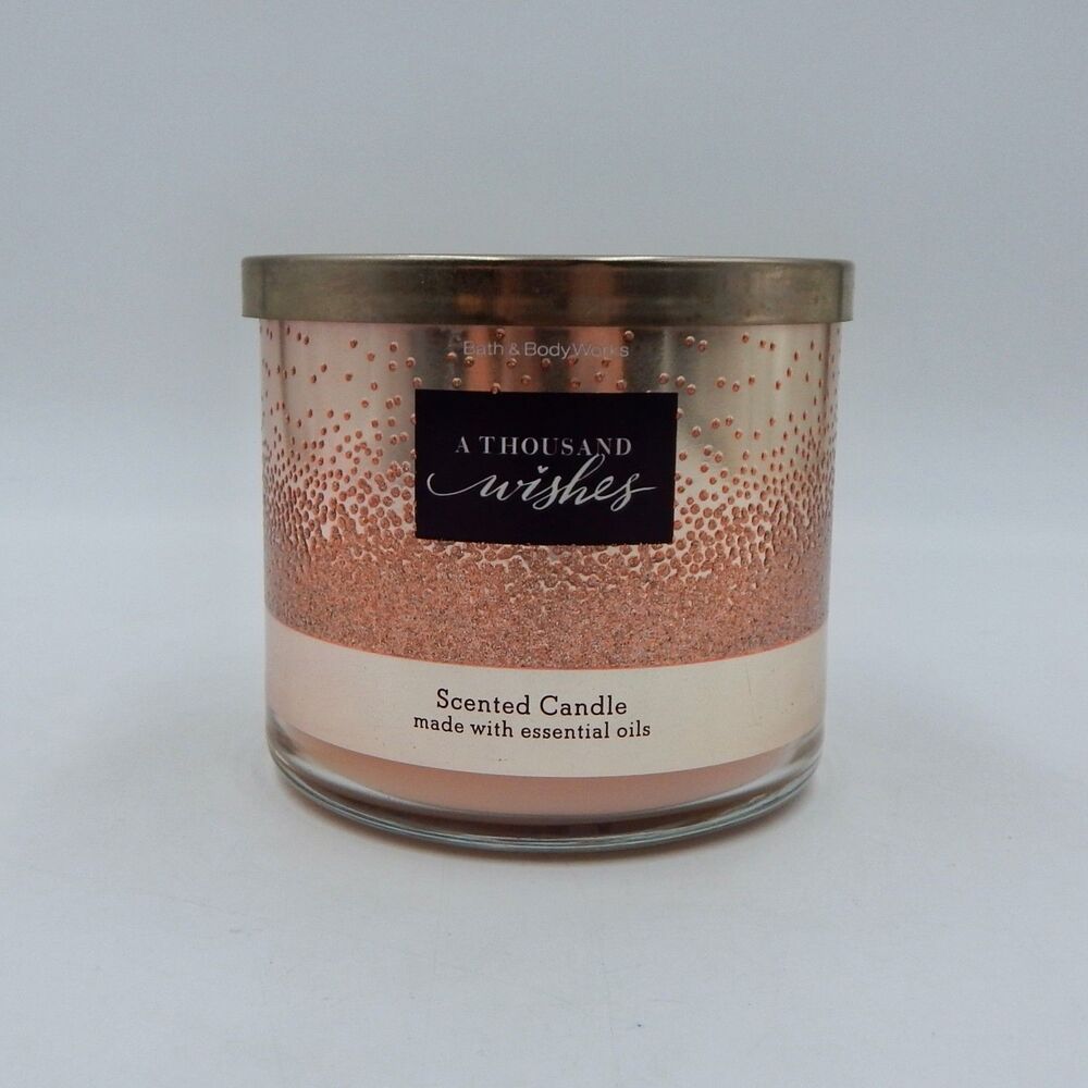 Bath And Body Works Fragrance Scented A Thousand Wishes 3 Wick Candle Peonies